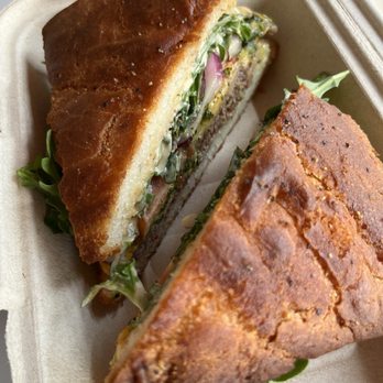 Quick Bites Cafe - Brisket Chimichurri on gluten free focaccia bread - Sandwiches Near Me - San Diego, California