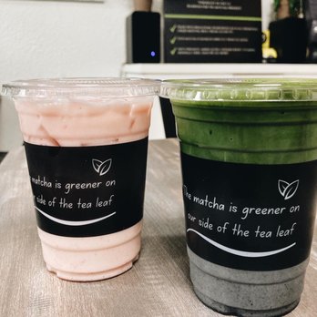 Meccha Matcha - Strawberry Oat milk Latte and Black Sesame Matcha (Level 2) Latte with Almond Milk - Desserts Near Me - Artesia, California Meccha Matcha - Strawberry Oat milk Latte and Black Sesame Matcha (Level 2) Latte with Almond Milk - Desserts Near Me - Artesia, California