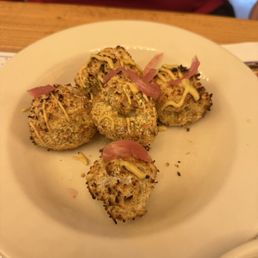 Sauerkraut Balls (savory and creamy with sausage, sauerkraut, cream cheese and herbs, fried, and served with mustard.