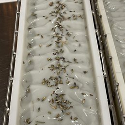 Lavender soap with lavender buds