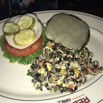 J. Alexander's - Redlands - Veggie Burger without the salty glaze with orzo salad - New American Near Me - Ft. Lauderdale, Florida