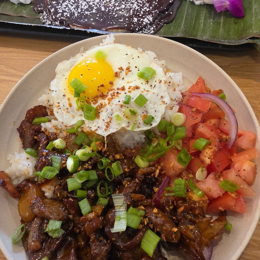 Lolas By MFK - Tocino plate with tomatoes with egg over rice. - Filipino Near Me - West Covina, California Lolas By MFK - Tocino plate with tomatoes with egg over rice. - Filipino Near Me - West Covina, California