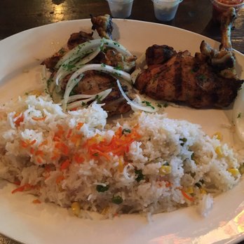 Cafe Mawal - Chicken tawook or Mawal style (can't remember which) with double rice! - Middle Eastern Near Me - Houston, Texas