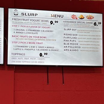 Slurp - Menu - Bubble Tea Near Me - Provo, Utah