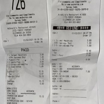 McDonald's - This is the proof that they took 20 min for them to refund my money and with a disrespectful attitude. - Fast Food Near Me - Ellenwood, Georgia