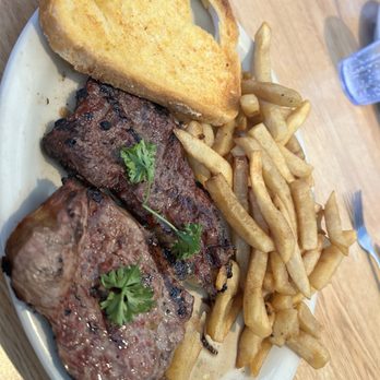 Steak Corral - My ribeye steak with fries a cheese toast. - Steakhouses Near Me - Whittier, California Steak Corral - My ribeye steak with fries a cheese toast. - Steakhouses Near Me - Whittier, California