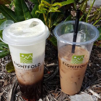 Eightfold Tea Shoppe - An Early Grey loose tea with cheese foam and their Eightfold signature drink at 25% sweetness level! - Bubble Tea Near Me - Costa Mesa, California Eightfold Tea Shoppe - An Early Grey loose tea with cheese foam and their Eightfold signature drink at 25% sweetness level! - Bubble Tea Near Me - Costa Mesa, California