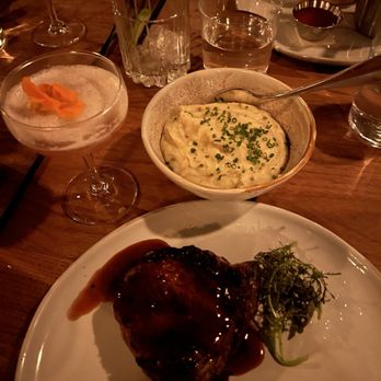 The Bungalow Kitchen - La Vie En Rose, 8 oz. Delmonico Ribeye, Truffle Mashed Potatoes. - New American Near Me - Tiburon, California