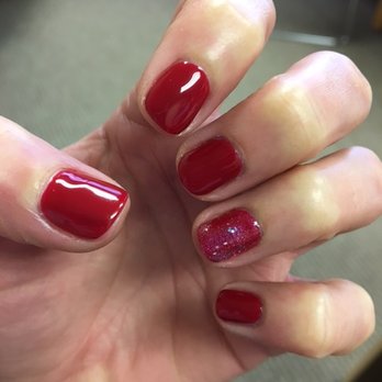 Perfection Nails Salon - My red shellac with sparkly ring finger! - Nail Salons Near Me - Seattle, Washington Perfection Nails Salon - My red shellac with sparkly ring finger! - Nail Salons Near Me - Seattle, Washington