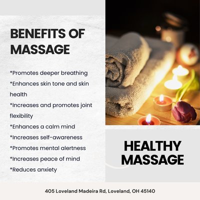 Healthy Massage, 405 Loveland Madeira Rd, Loveland, OH 45140, US