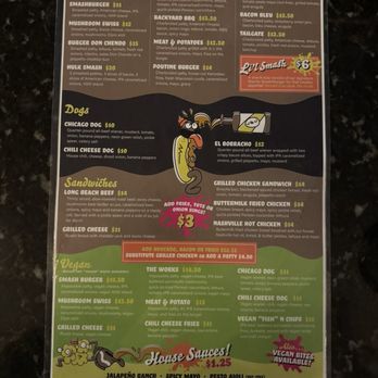 Sideburns - Menu of the burgers - Vegan Near Me - Long Beach, California