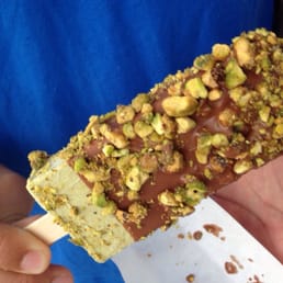 Pistachio, milk chocolate, crushed pistachio. Pistachio, milk chocolate, crushed pistachio.