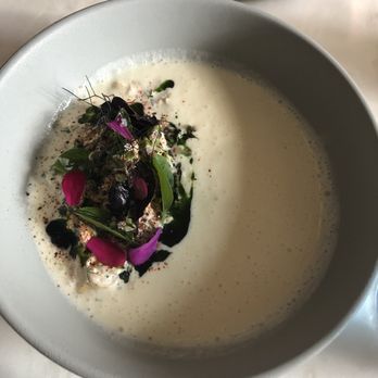 Jolie Restaurant - Crab corn cold soup (sweet corn vichyssoise) - French Near Me - Raleigh, North Carolina Jolie Restaurant - Crab corn cold soup (sweet corn vichyssoise) - French Near Me - Raleigh, North Carolina