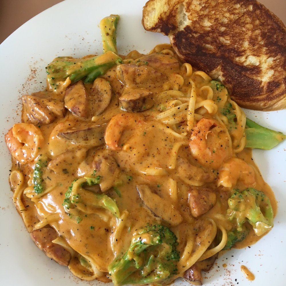 Fish Place - Wow!! Cajun shrimp and sausage pasta - Seafood Near Me - Dickinson, Texas