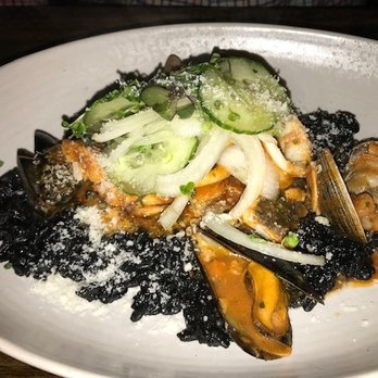 Fattoria E Mare - Risotto Al Nero (ok and was cold/warm - could've used some heat) - Italian Near Me - Half Moon Bay, California Fattoria E Mare - Risotto Al Nero (ok and was cold/warm - could've used some heat) - Italian Near Me - Half Moon Bay, California
