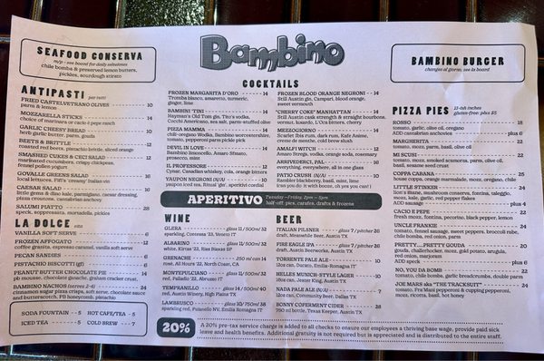 Menu photo 6 Bambino Austin, TX Menu photo 6 Bambino Austin, TX