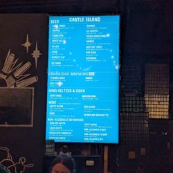 Castle Island - Lovely bartender and menu