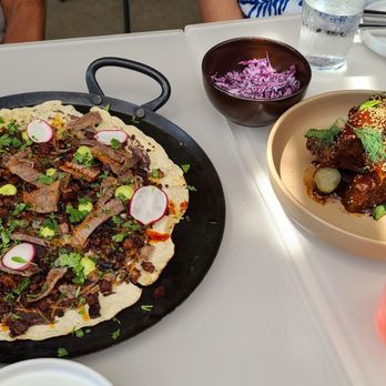 Centrico - Oxacan pizza and ribs. Mezcalita and ritual margarita - Mexican Near Me - Anaheim, California
