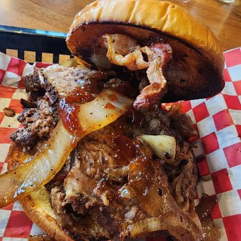 Free Parking - Battleship burger with Brisket - Tabletop Games Near Me - Cincinnati, Ohio