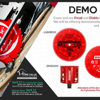 Home Value Store - DEMO DAY: Come and see Freud and Diablo tool products - Kitchen & Bath Near Me - Fort Lauderdale, Florida Home Value Store - DEMO DAY: Come and see Freud and Diablo tool products - Kitchen & Bath Near Me - Fort Lauderdale, Florida