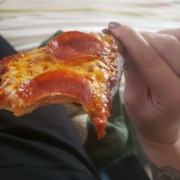 Pizza. A bit burnt.