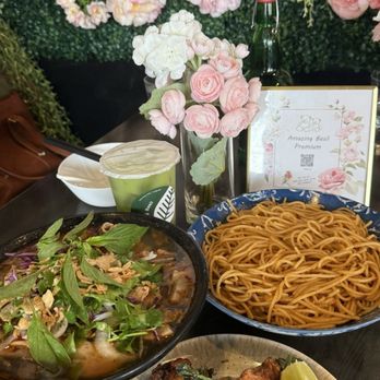Amazing Basil - N3. Bun Bo Hue N3., Spicy Garlic Noodle, and Basil Lime Wings... - Asian Fusion Near Me - Fremont, California Amazing Basil - N3. Bun Bo Hue N3., Spicy Garlic Noodle, and Basil Lime Wings... - Asian Fusion Near Me - Fremont, California