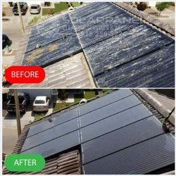 Solar Panel Cleaning Services and Accessories - Before and After Cleaning the Solar Panels