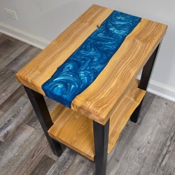Doing It With Zeal - Custom live edge epoxy river end-tables