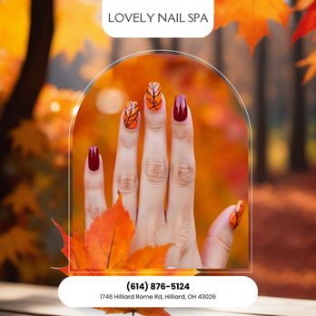 Lovely Nail Spa - Golden hues and soft details create a look that feels like fall. Celebrate the season in style. Reserve now - Nail Salons Near Me - Hilliard, Ohio Lovely Nail Spa - Golden hues and soft details create a look that feels like fall. Celebrate the season in style. Reserve now - Nail Salons Near Me - Hilliard, Ohio