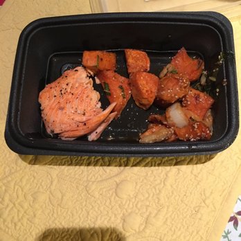 Flower Child - Portion sizes are not consistent. Second time I've received a small piece of salmon for my meal. - Vegetarian Near Me - Dallas, Texas Flower Child - Portion sizes are not consistent. Second time I've received a small piece of salmon for my meal. - Vegetarian Near Me - Dallas, Texas