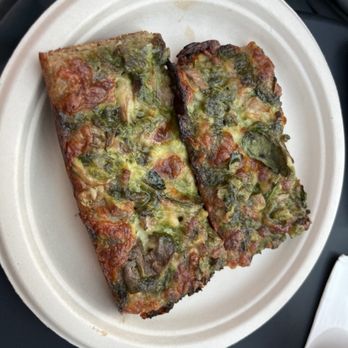 Red Hound Pizza - Veggie (mozzarella, Italian dandelions, sun-dried tomatoes, whipped goat chevre & hot honey) - Pizza Near Me - Takoma Park, Maryland