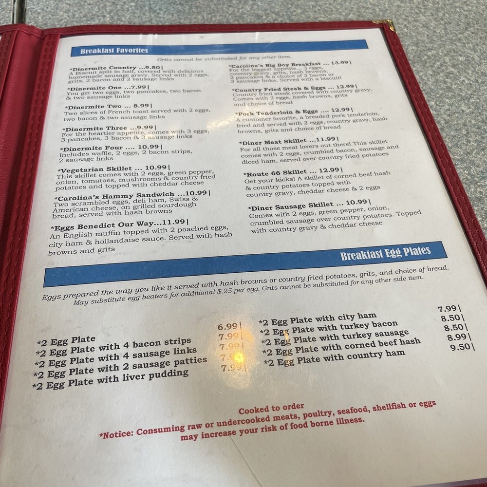 Carolina's Diner - Menu - Diners Near Me - Greensboro, North Carolina