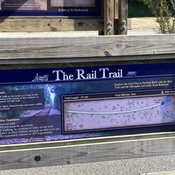 The Rail Trail - informational board at trailhead parking lot