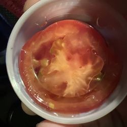 Jimmy John's - Tomatoes in a cup that she gave me instead of remaking the sandwich