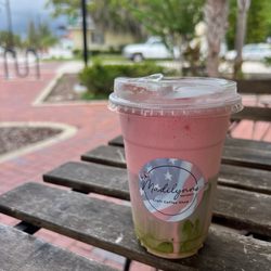 Madilynn’s Craft Coffee Shop - Seasonal Berry Matcha iced latte, delicious!