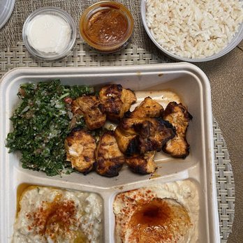 Byblos Mediterranean Grill - 1. Chicken Kabab Platter, rice was extra. - Mediterranean Near Me - Anaheim, California Byblos Mediterranean Grill - 1. Chicken Kabab Platter, rice was extra. - Mediterranean Near Me - Anaheim, California