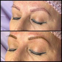 Forever Adored - Powder brows with color correction of previous tattoo done by another artist