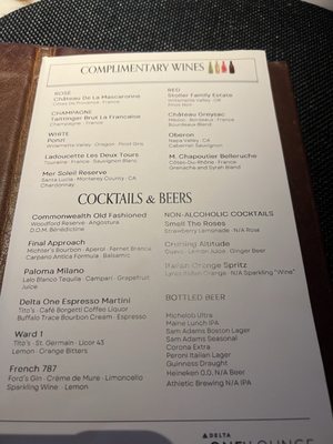 Menu photo 3 Delta One Lounge Boston, MA