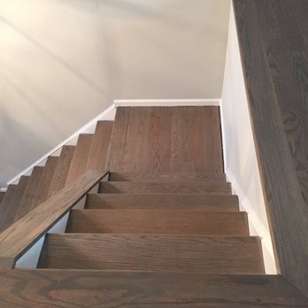 Lux Flooring Specialist - Wood stairs, stained. - Flooring Near Me - Chantilly, Virginia