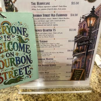 Bourbon Street Bistro - The cocktail menu. I did try a New Orleans Sunrise and it was straight juice. Very sweet. I didn't taste an ounce of vodka - Cajun/Creole Near Me - Charleston, West Virginia Bourbon Street Bistro - The cocktail menu. I did try a New Orleans Sunrise and it was straight juice. Very sweet. I didn't taste an ounce of vodka - Cajun/Creole Near Me - Charleston, West Virginia