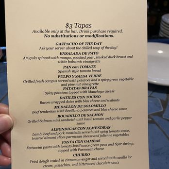 Tapas Valencia - Happy Hour Menu - Spanish Near Me - Chicago, Illinois