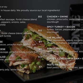 Fonte Cafe - Bellevue - Fonte-Uptown Grab & Go breakfast and lunch savory menu (2025-07-02). - Coffee Roasteries Near Me - Bellevue, Washington Fonte Cafe - Bellevue - Fonte-Uptown Grab & Go breakfast and lunch savory menu (2025-07-02). - Coffee Roasteries Near Me - Bellevue, Washington