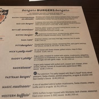 Bad Daddy's Burger Bar - Look at these burger combinations! - Burgers Near Me - Murfreesboro, Tennessee