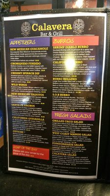 Menu photo 7 Calavera Bar And Grill Cottonwood, AZ Menu photo 7 Calavera Bar And Grill Cottonwood, AZ