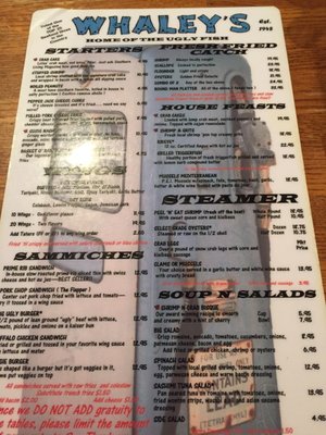 Menu photo 6 Whaley's Edisto Island, SC Menu photo 6 Whaley's Edisto Island, SC