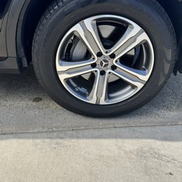 Tires were cleaned and shined