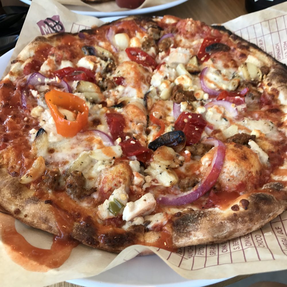 Buffalo chicken pizza with add ons