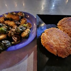 Rum River Bar & Grill - Crab cakes and Brussel sprouts