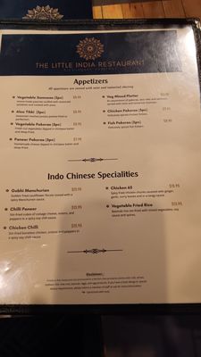Menu photo 4 The Little India Restaurant Indianapolis, IN