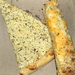 Maria's White Pizza Slice and Garlic Cheesy Breadstick Maria's White Pizza Slice and Garlic Cheesy Breadstick